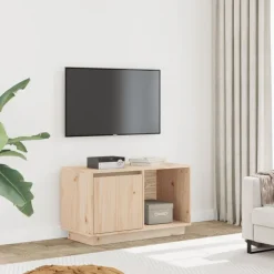 Meubles Tv-vidaXL Meuble TV 74x35x44 cm Bois de pin massif Naturel