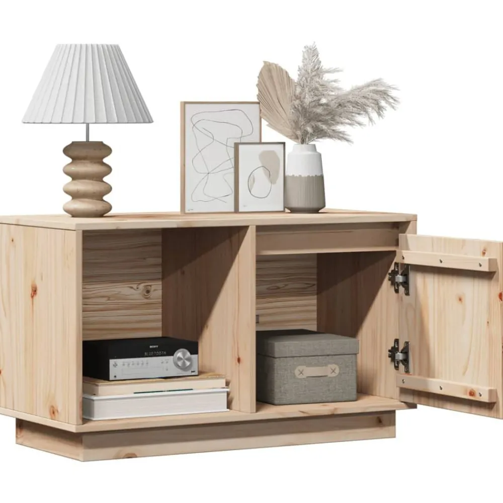 Meubles Tv-vidaXL Meuble TV 74x35x44 cm Bois de pin massif Naturel
