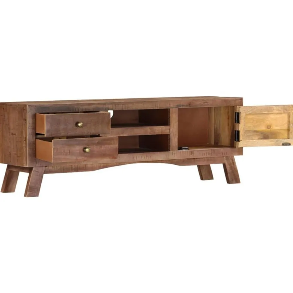 Meubles Tv-vidaXL Meuble TV 110x30x40 cm Bois de manguier brut