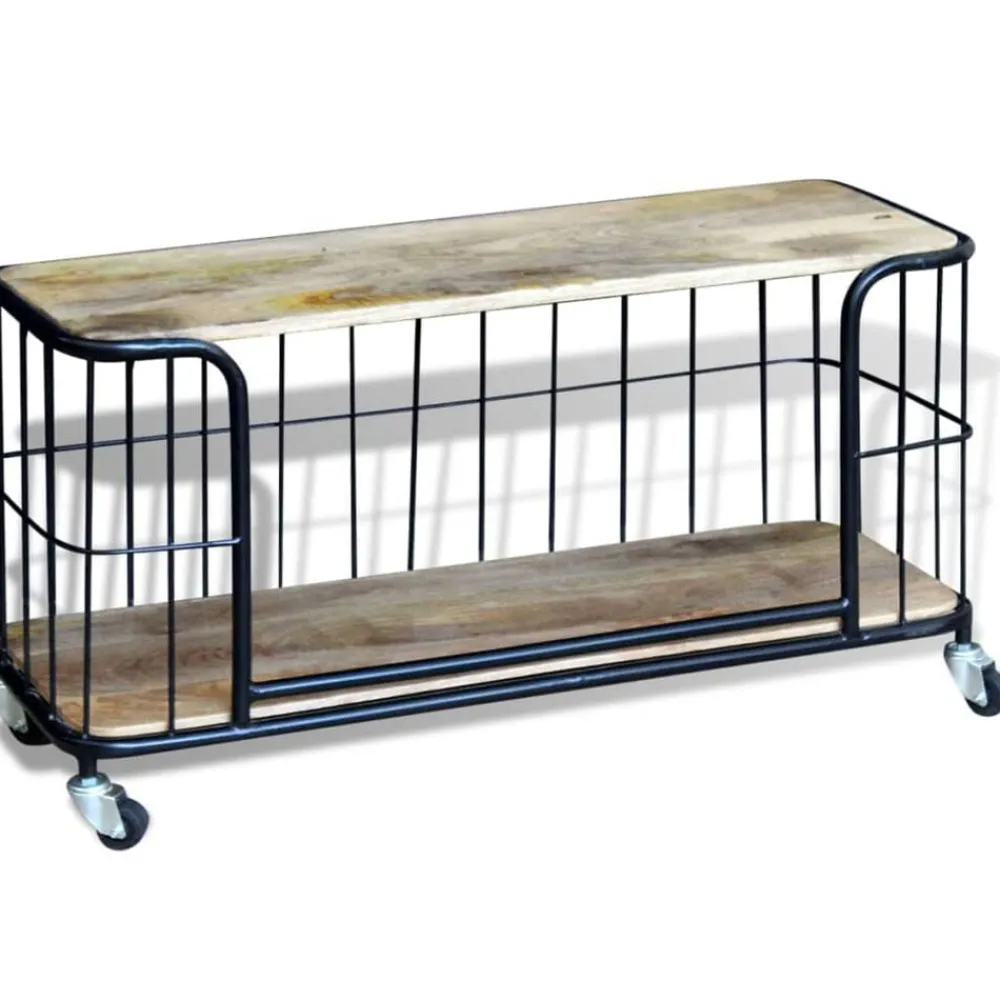 vidaXL Meuble TV 100x40x45 cm Bois de manguier massif