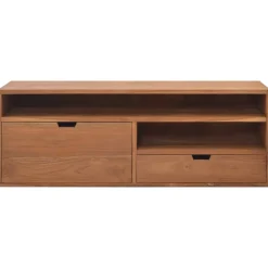 Meubles Tv-vidaXL Meuble TV 110x30x40 cm Bois de teck massif