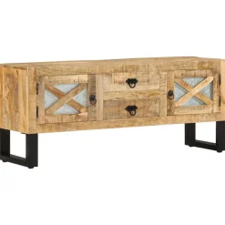 Meubles Tv-vidaXL Meuble TV 110x30x45 cm Bois de manguier brut