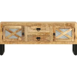 Meubles Tv-vidaXL Meuble TV 110x30x45 cm Bois de manguier brut