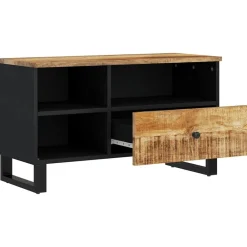 Meubles Tv-vidaXL Meuble TV 80x33x46 cm bois de manguier et d'ingénierie Marron clair