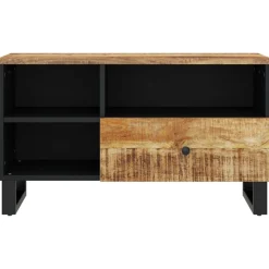 Meubles Tv-vidaXL Meuble TV 80x33x46 cm bois de manguier et d'ingénierie Marron clair