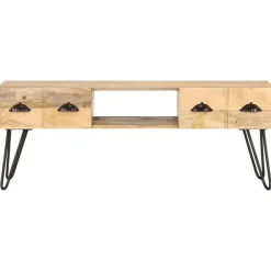 vidaXL Meuble TV 120x35x45 cm Bois solide de manguier
