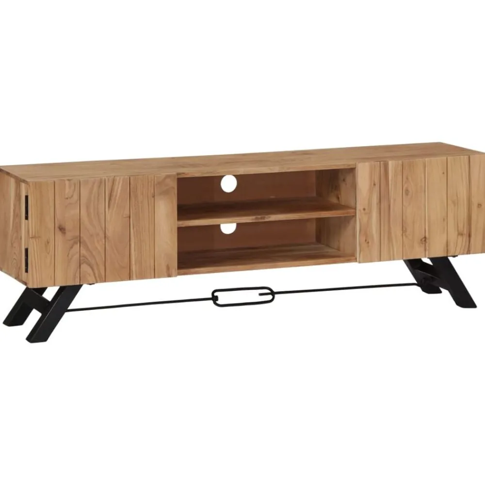 vidaXL Meuble TV 140x30x45 cm Bois d'acacia massif