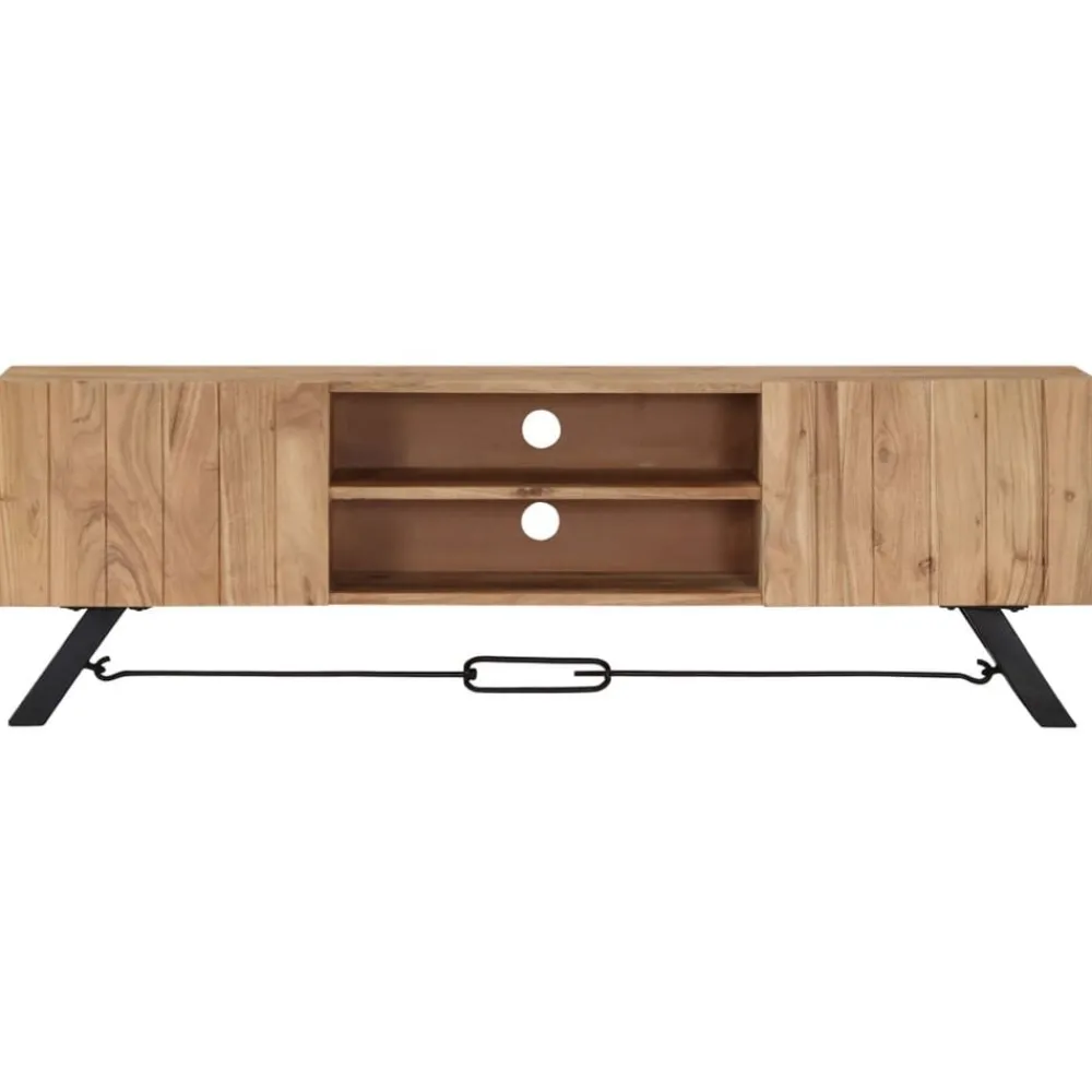 vidaXL Meuble TV 140x30x45 cm Bois d'acacia massif