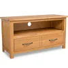 vidaXL Meuble TV 90x35x48 cm bois de chêne massif