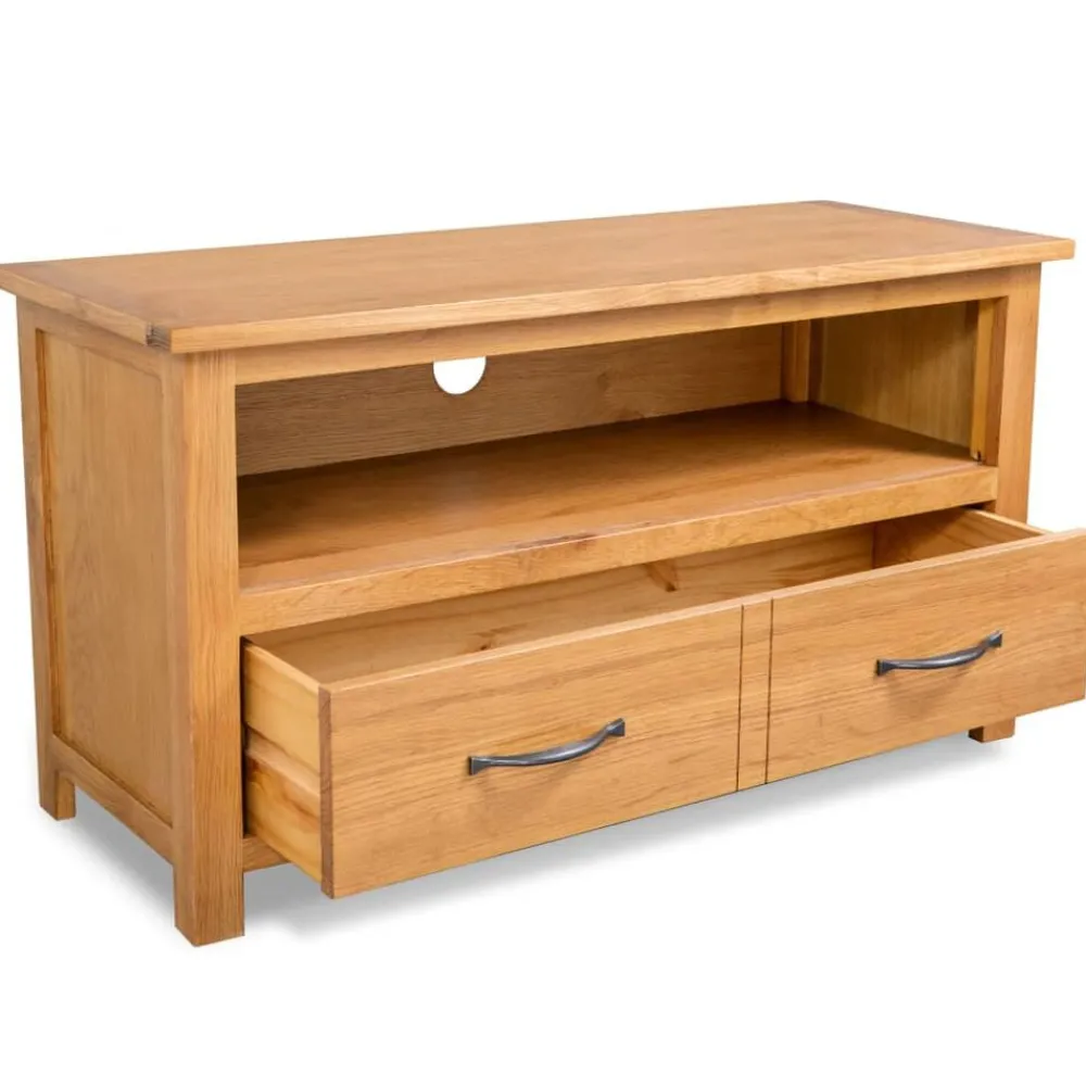 vidaXL Meuble TV 90x35x48 cm bois de chêne massif