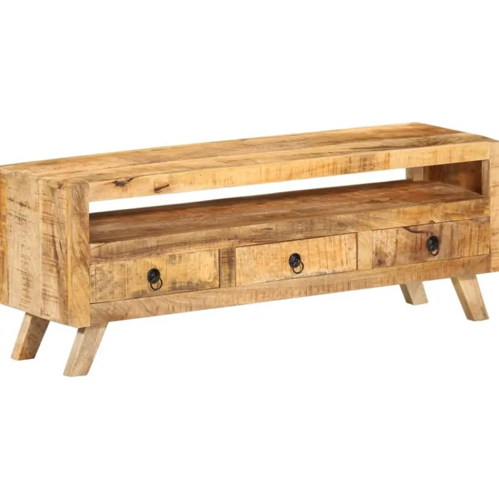 vidaXL Meuble TV 110x30x40 cm Bois massif de manguier