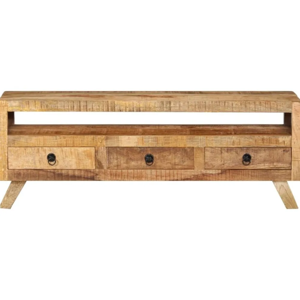 vidaXL Meuble TV 110x30x40 cm Bois massif de manguier