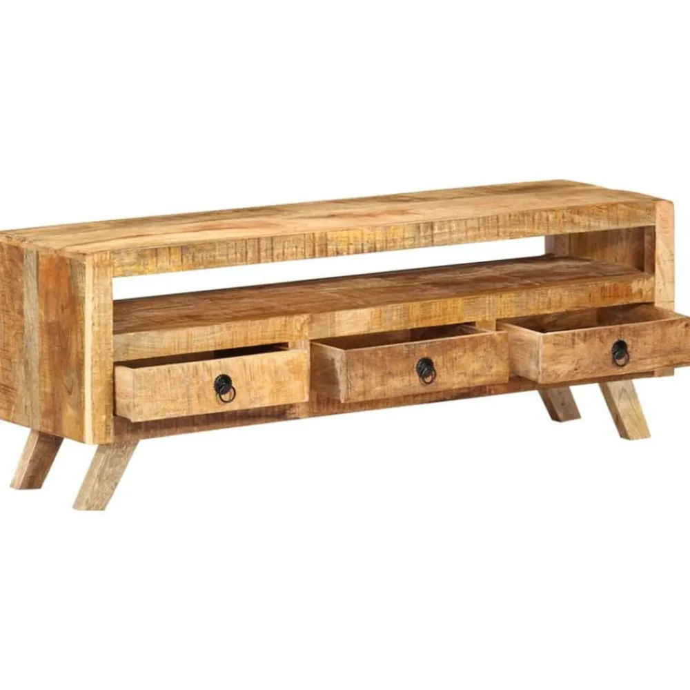 vidaXL Meuble TV 110x30x40 cm Bois massif de manguier