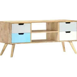 vidaXL Meuble TV 110x35x48 cm Bois de manguier massif