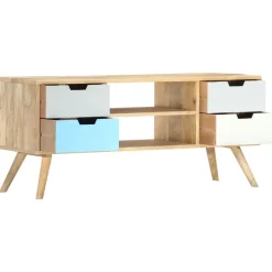 vidaXL Meuble TV 110x35x48 cm Bois de manguier massif