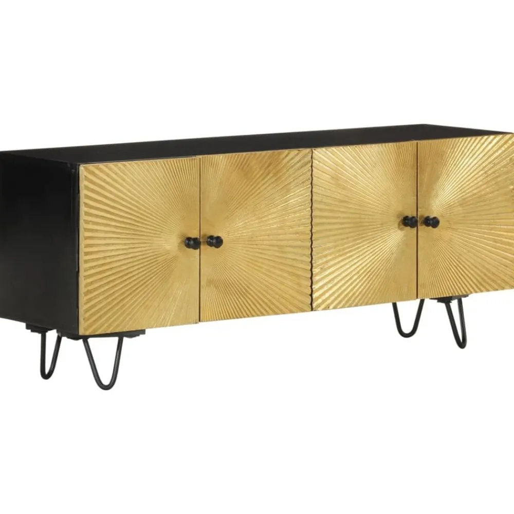 vidaXL Meuble TV 110x30x45 cm bois massif de manguier