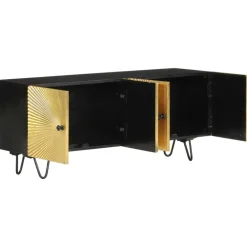 vidaXL Meuble TV 110x30x45 cm bois massif de manguier