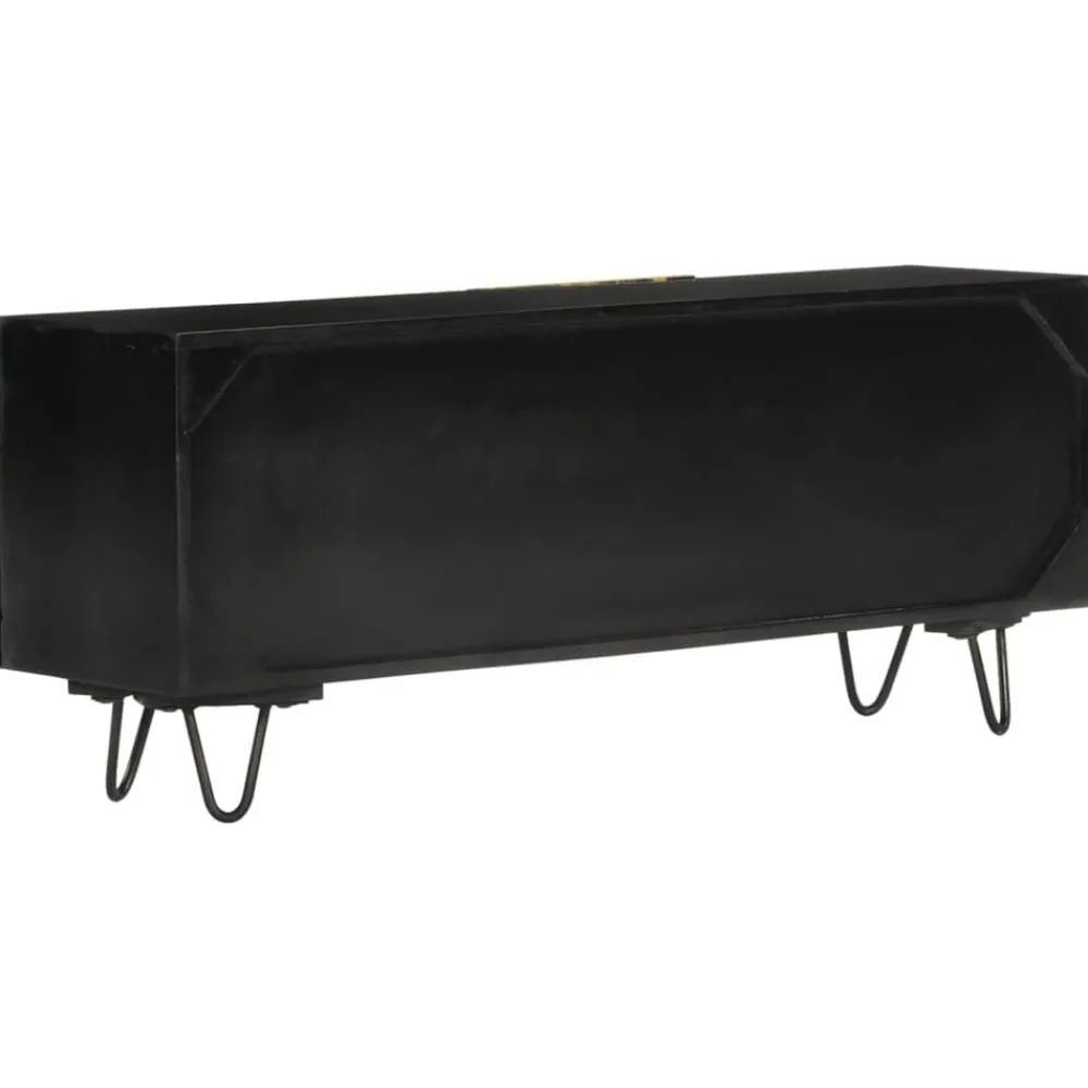 vidaXL Meuble TV 110x30x45 cm bois massif de manguier