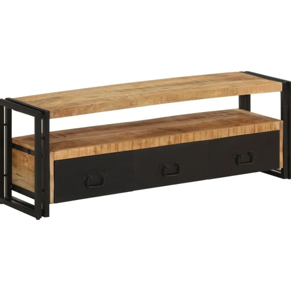 vidaXL Meuble TV 120x30x40 cm Bois massif de manguier