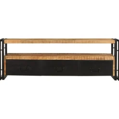 vidaXL Meuble TV 120x30x40 cm Bois massif de manguier