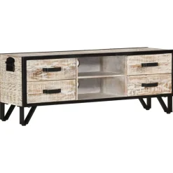 vidaXL Meuble TV 110x30x41 cm Bois d'acacia massif