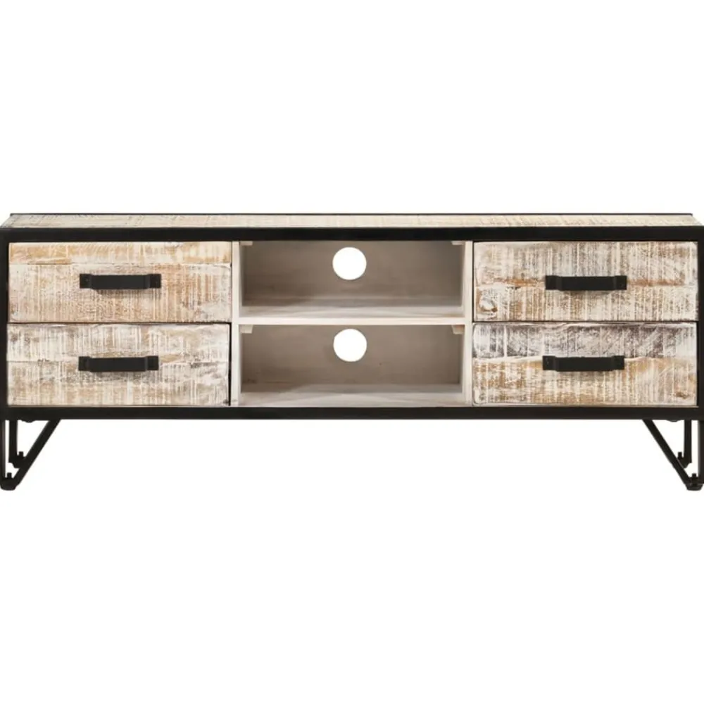 vidaXL Meuble TV 110x30x41 cm Bois d'acacia massif