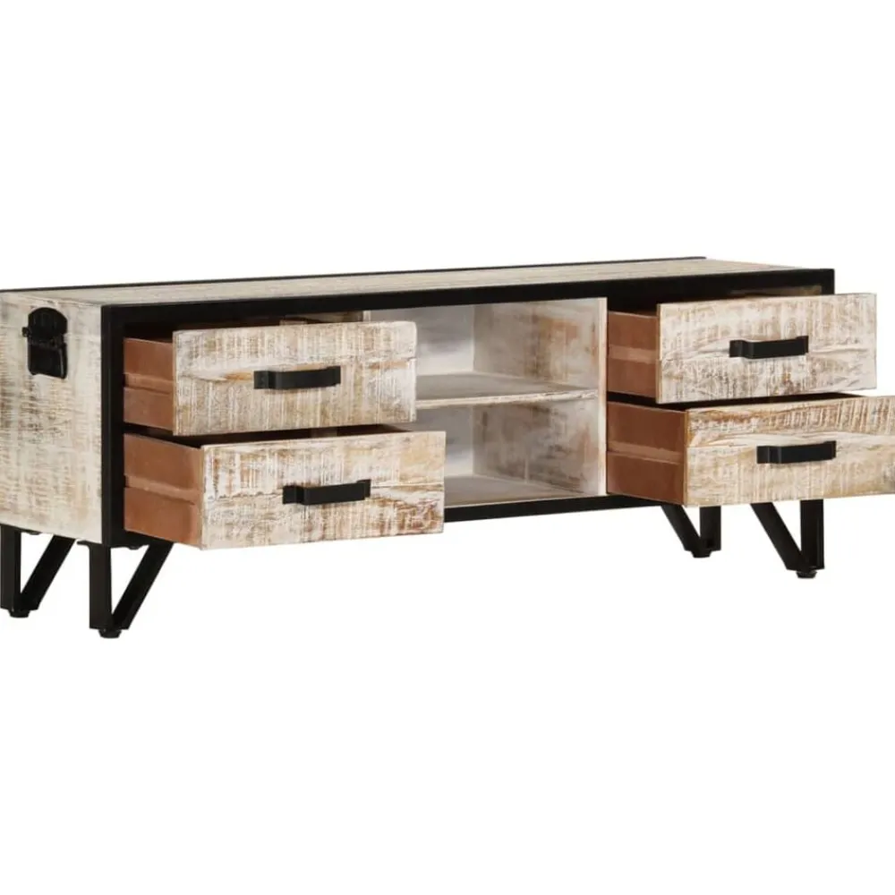 vidaXL Meuble TV 110x30x41 cm Bois d'acacia massif