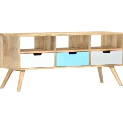 Meubles Tv-vidaXL Meuble TV 110x35x48 cm Bois de manguier massif
