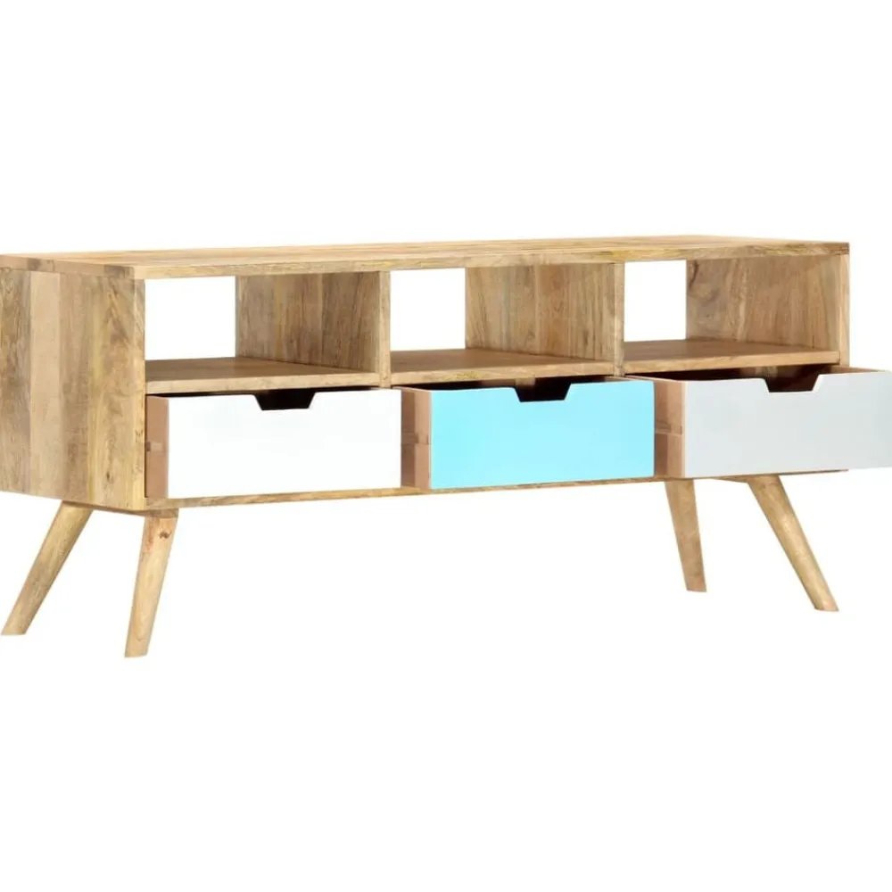 Meubles Tv-vidaXL Meuble TV 110x35x48 cm Bois de manguier massif