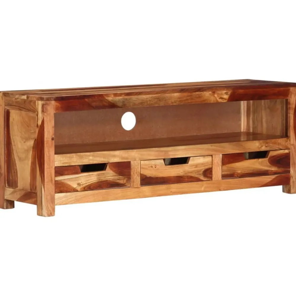 Meubles Tv-vidaXL Meuble TV 110x30x40 cm Bois d'acacia massif