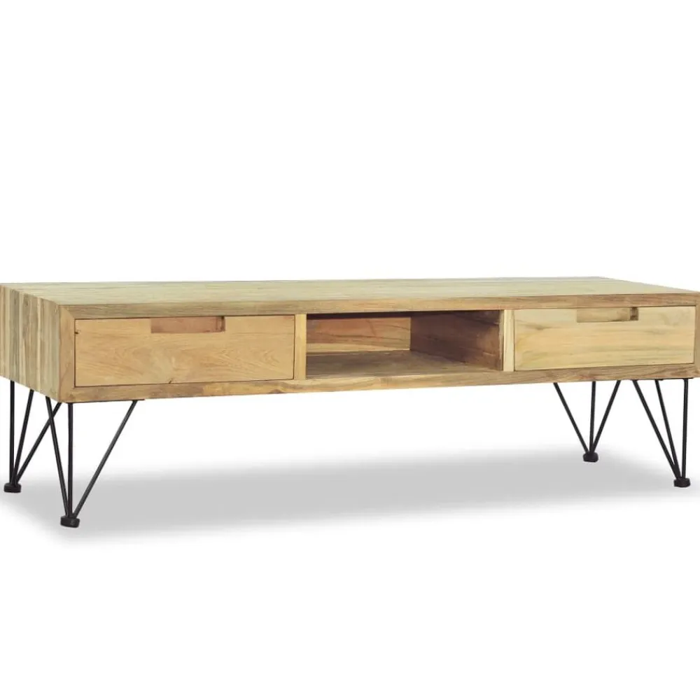 vidaXL Meuble TV 120x35x35 cm Teck massif