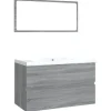 vidaXL Meubles de salle de bain Sonoma gris Bois d'ingénierie