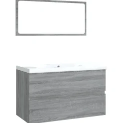 vidaXL Meubles de salle de bain Sonoma gris Bois d'ingénierie