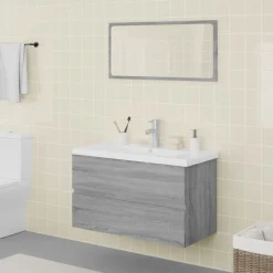 vidaXL Meubles de salle de bain Sonoma gris Bois d'ingénierie