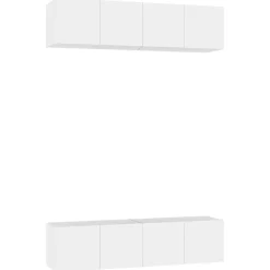 Meubles Tv-vidaXL Meubles TV 4 pcs 60x30x30 cm Aggloméré Blanc