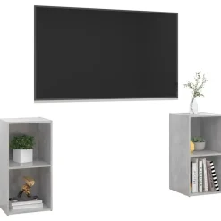 Meubles Tv-vidaXL Meubles TV 2 pcs 72x35x36,5 cm Bois d'ingénierie Gris béton