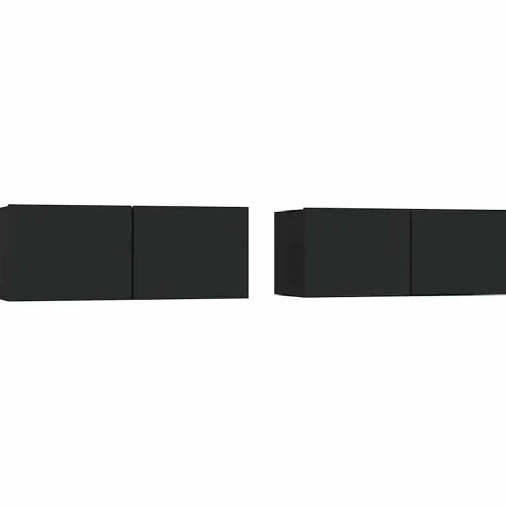 Meubles Tv-vidaXL Meubles TV 2 pcs 80x30x30 cm Bois d'ingénierie Noir
