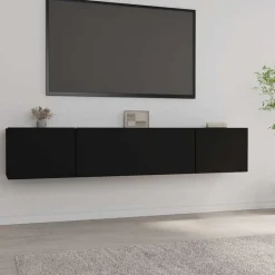 Meubles Tv-vidaXL Meubles TV 2 pcs 80x30x30 cm Bois d'ingénierie Noir