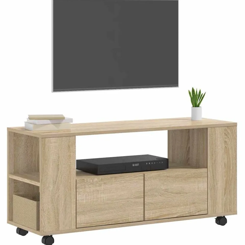 vidaXL Meubles TV chêne sonoma 102x34,5x43 cm bois d'ingénierie