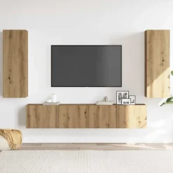 Meubles Tv-vidaXL Meubles TV muraux 4 pcs chêne artisanal bois d'ingénierie chêne artisanal