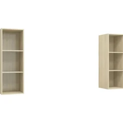 Meubles Tv-vidaXL Meubles TV muraux 2 pcs Chêne sonoma Bois d'ingénierie Chêne sonoma