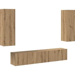 vidaXL Meubles TV muraux 4 pcs chêne artisanal bois d'ingénierie