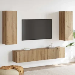 vidaXL Meubles TV muraux 4 pcs chêne artisanal bois d'ingénierie
