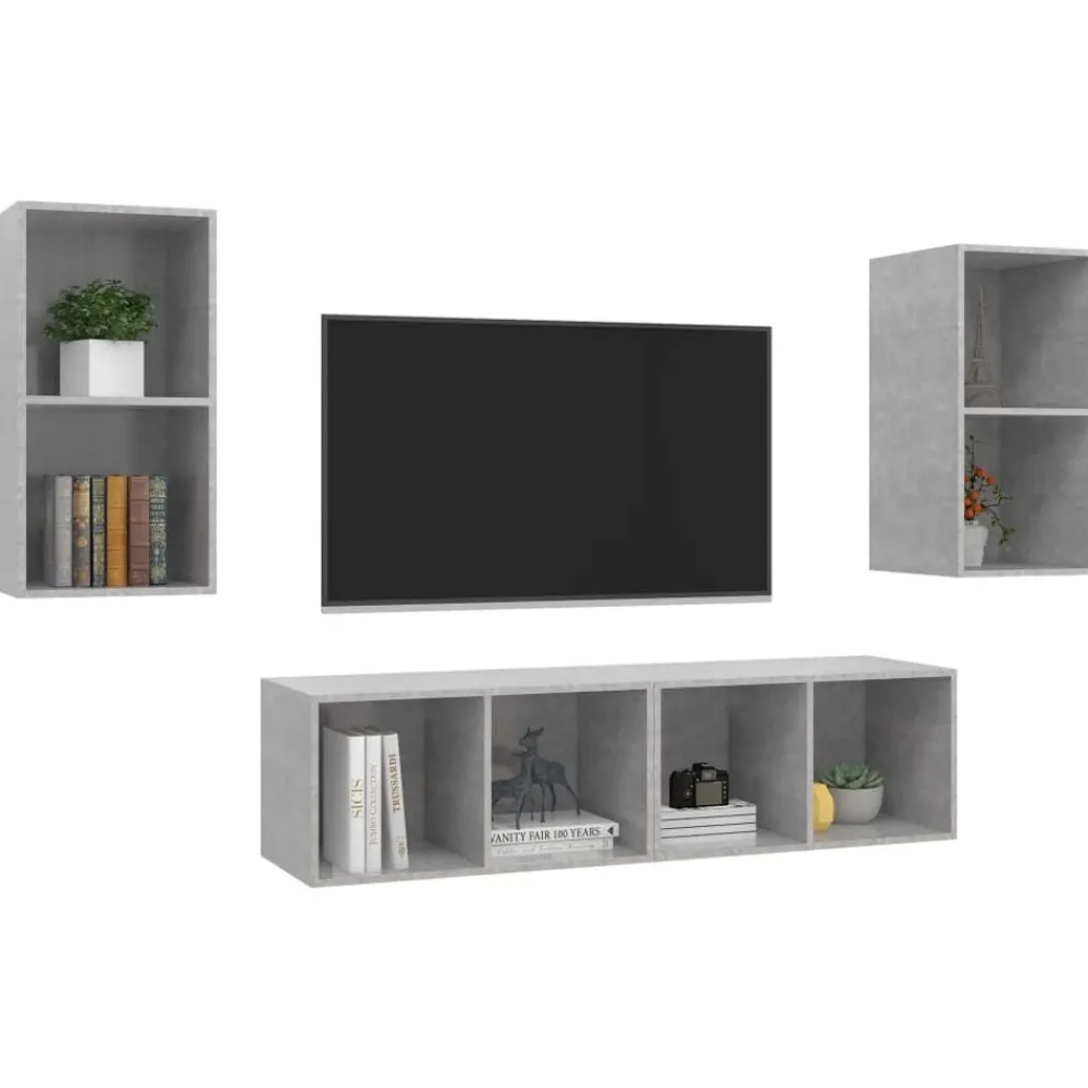 vidaXL Meubles TV muraux 4 pcs Bois d'ingénierie