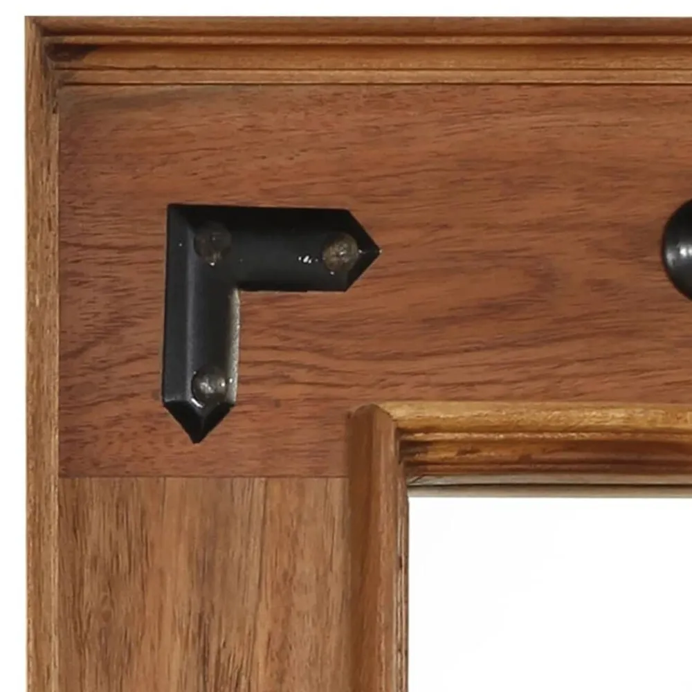 vidaXL Miroir Bois d'acacia massif 50 x 50 cm
