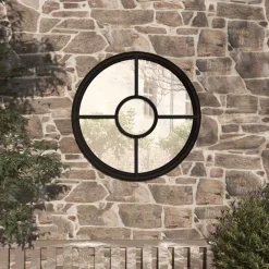 vidaXL Miroir de jardin 40x4 cm Fer Rond utilisation extérieure