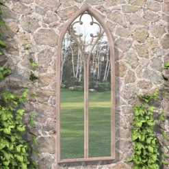 vidaXL Miroir de jardin Sable 100x45cm Fer pour utilisation extérieure