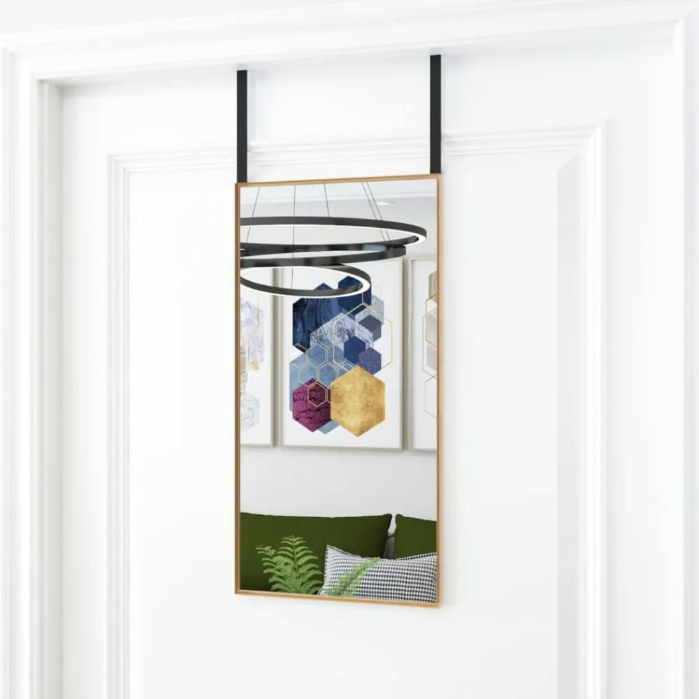 Décorations-vidaXL Miroir de porte 30x60 cm Verre et aluminium Doré