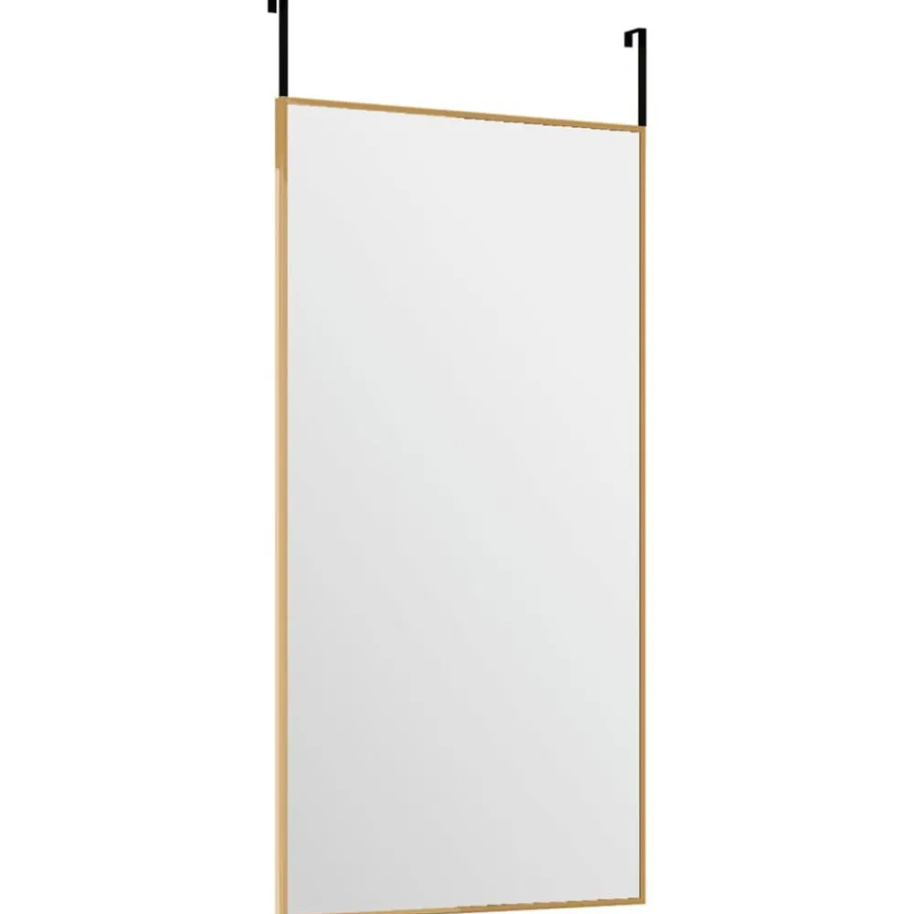 Décorations-vidaXL Miroir de porte 30x60 cm Verre et aluminium Doré