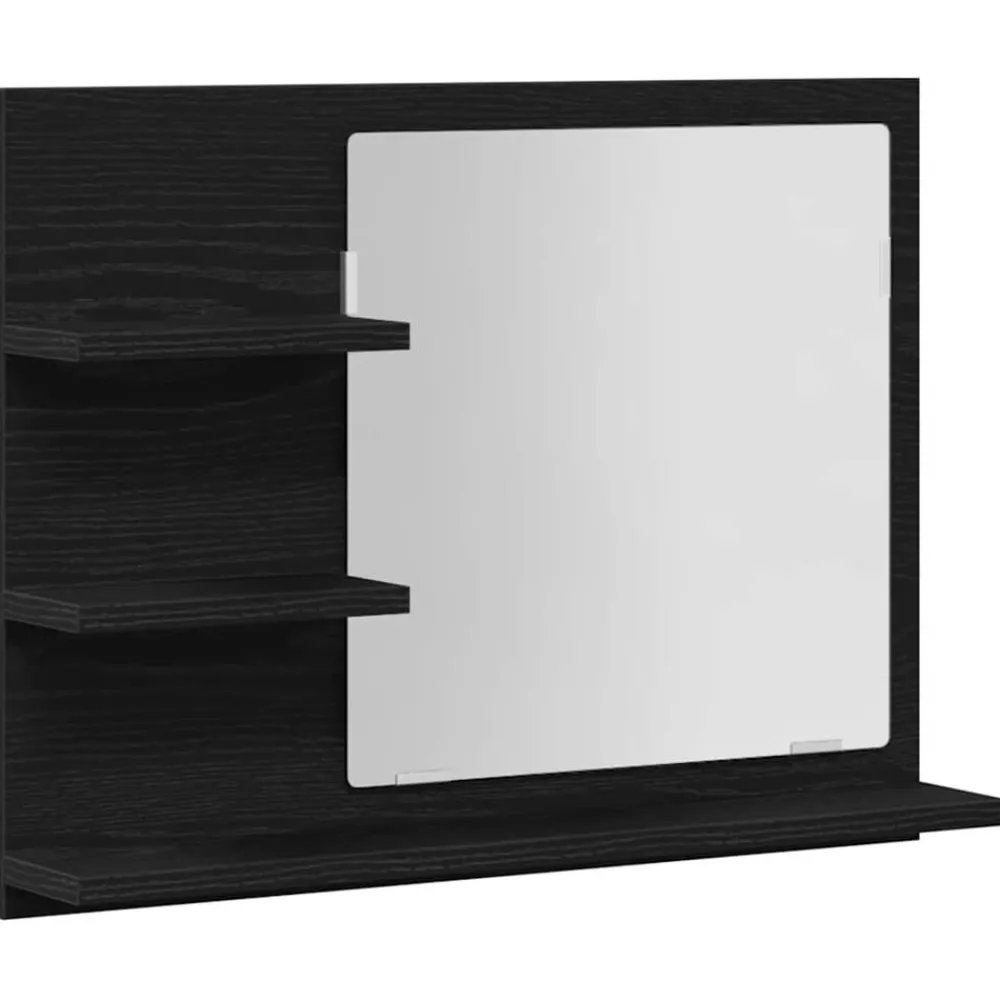 vidaXL Miroir de salle de bain chêne noir 60x10,5x45cm bois ingénierie